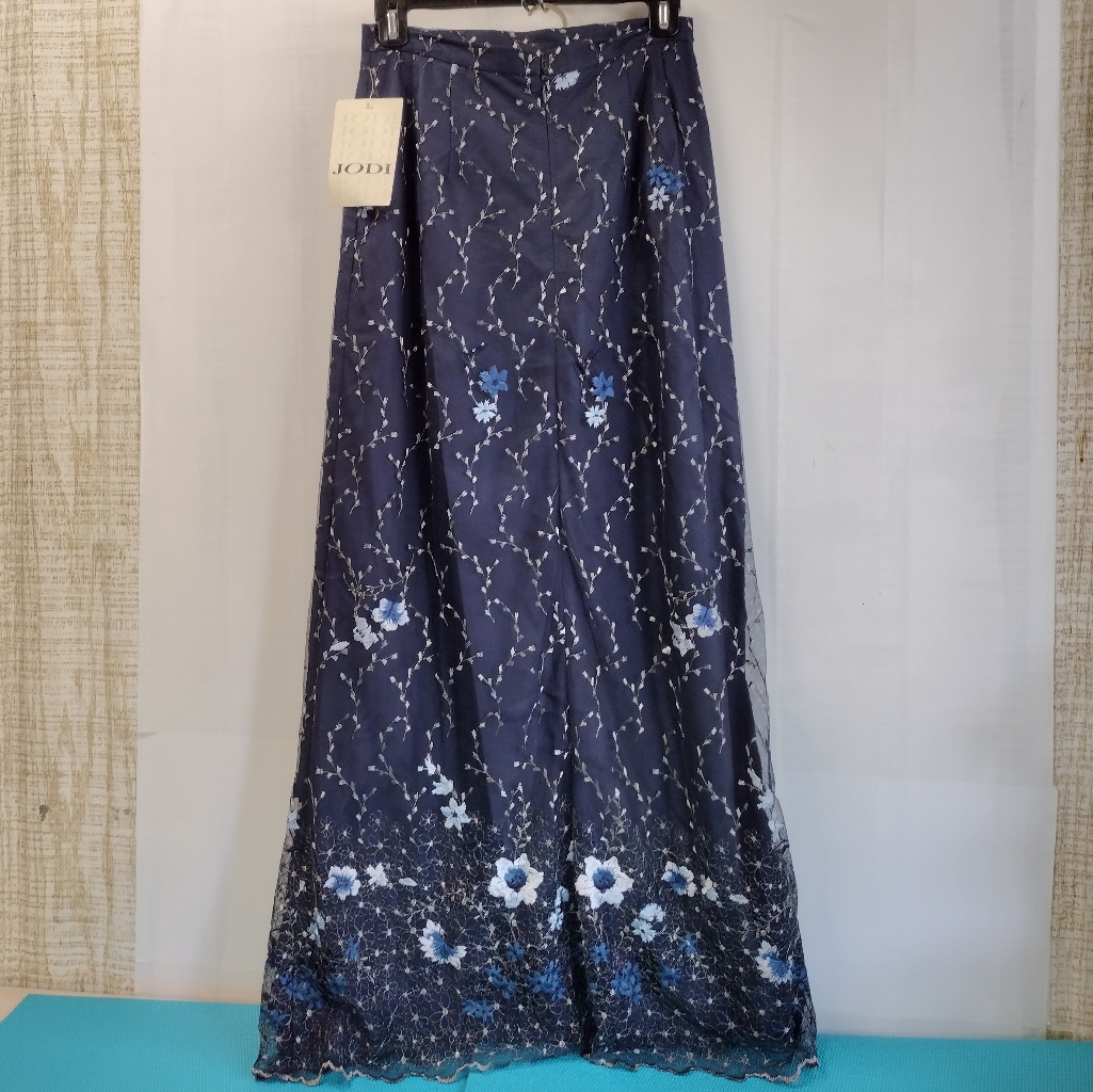 Nwt Jodi Women's Embroidered Floral Tulle A-Line Maxi Skirt Size 6